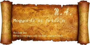 Mogyorósi Arián névjegykártya